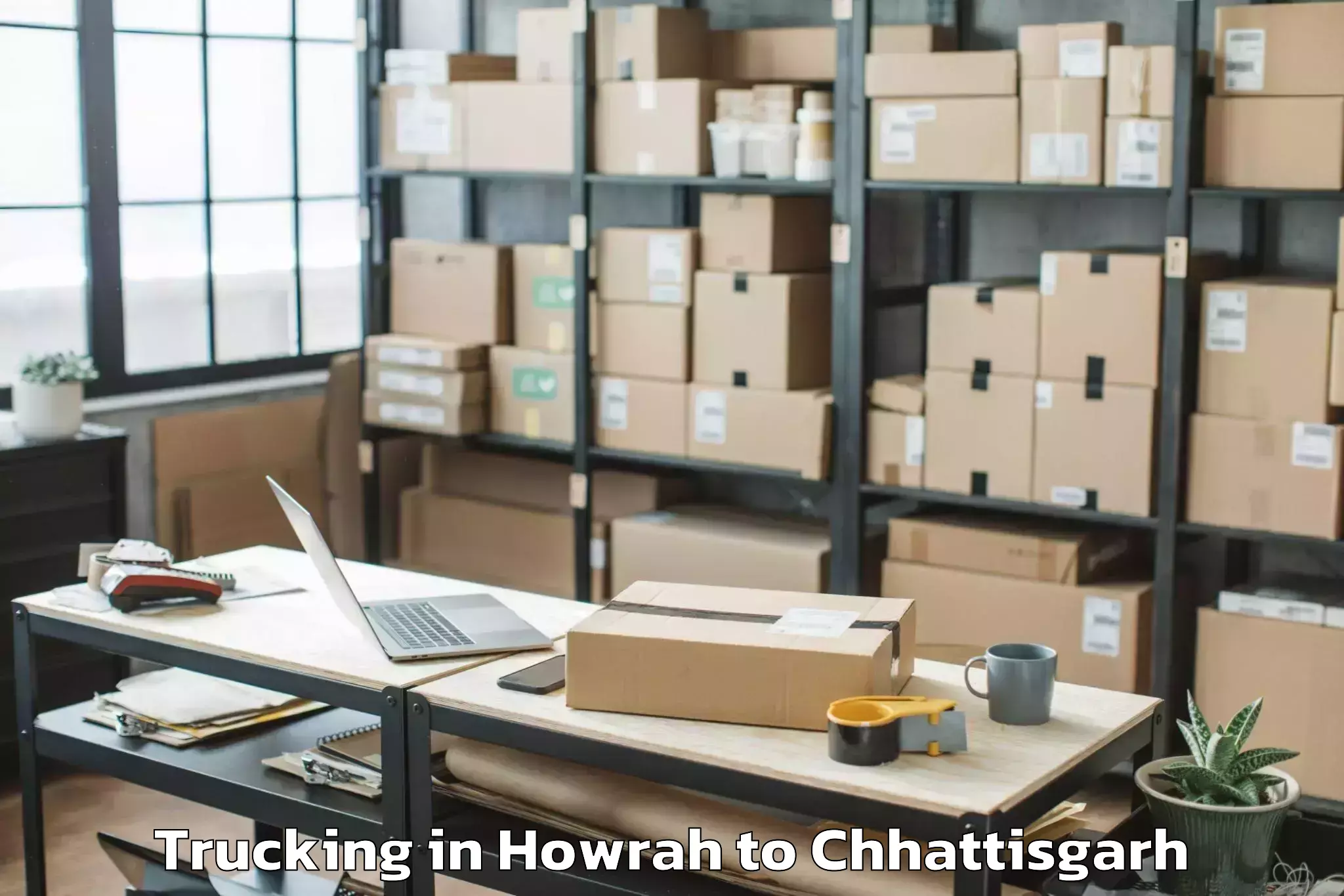 Leading Howrah to Kawardha Trucking Provider